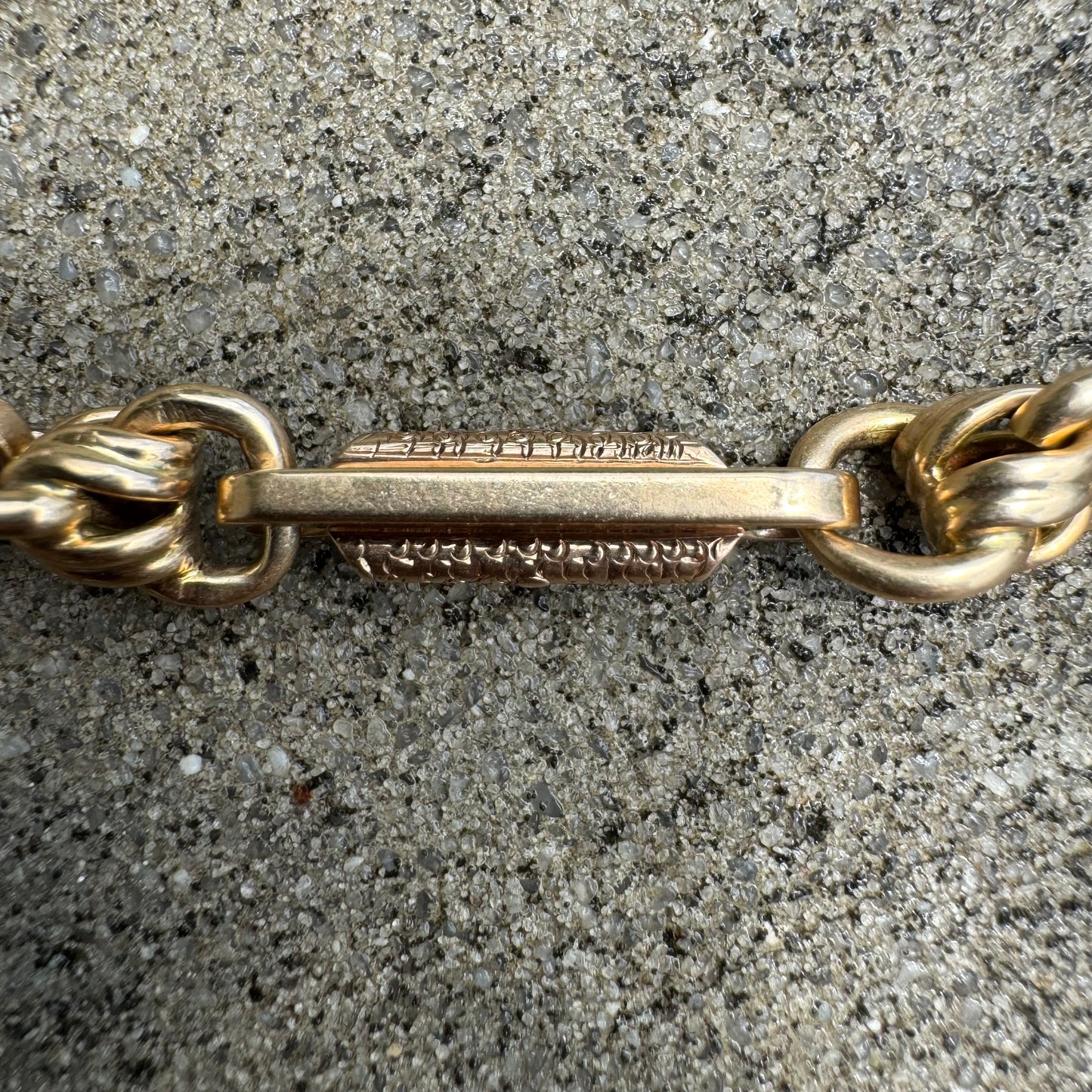Victorian Solid 14k Gold Fancy Link Watch Chain Bracelet (8.5”)
