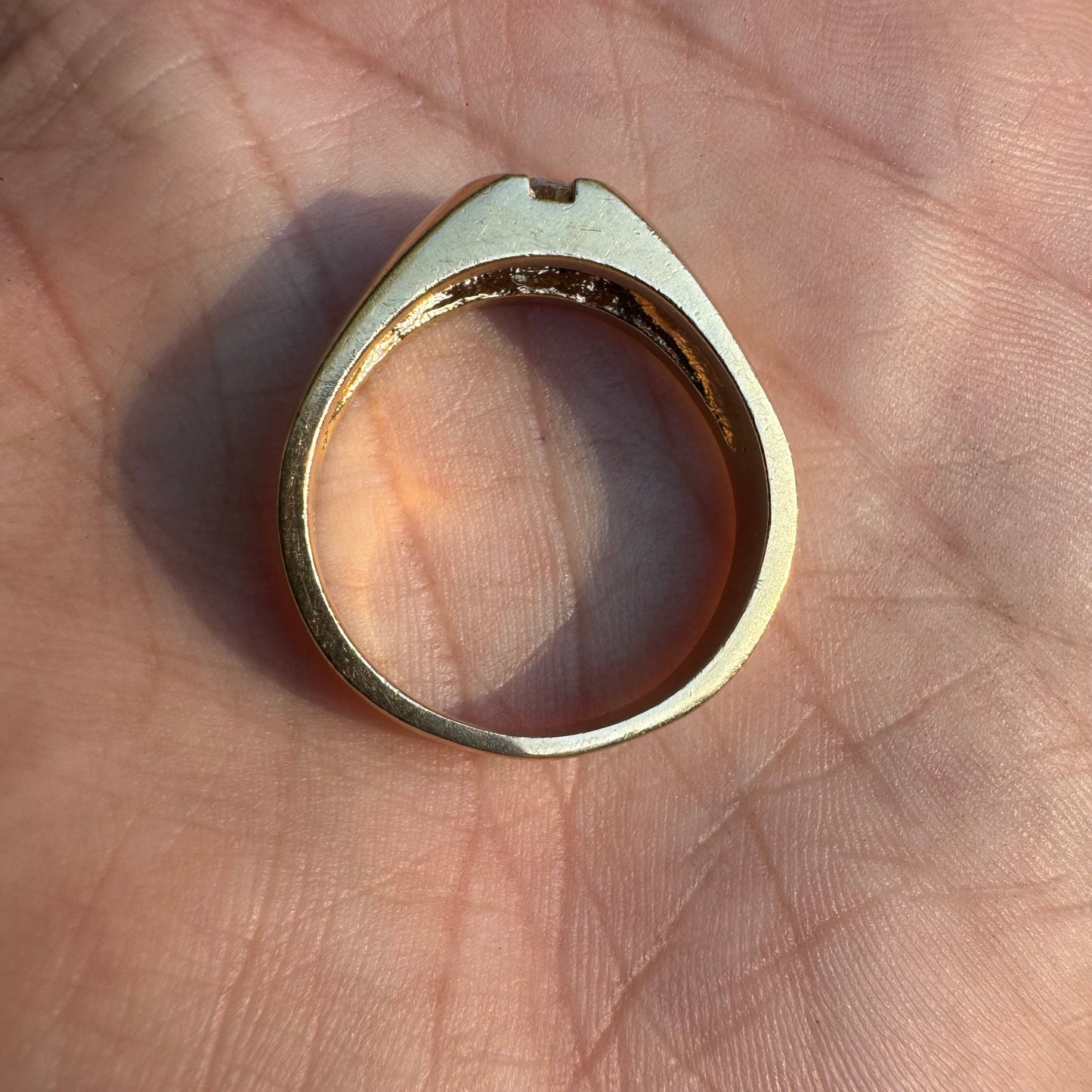 Vintage Solid 14k Yellow Gold .75ct Natural VS1 Diamond Gypsy Ring (13)