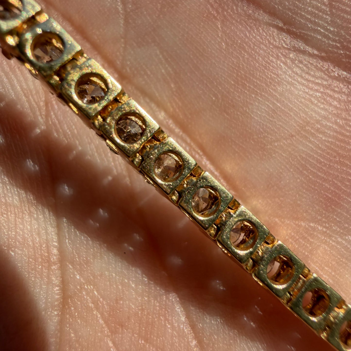 Vintage Solid 14k Yellow Gold 3.5Ctw Natural Diamond Classic Line Style Tennis Bracelet And Rolex Datejust 16013
