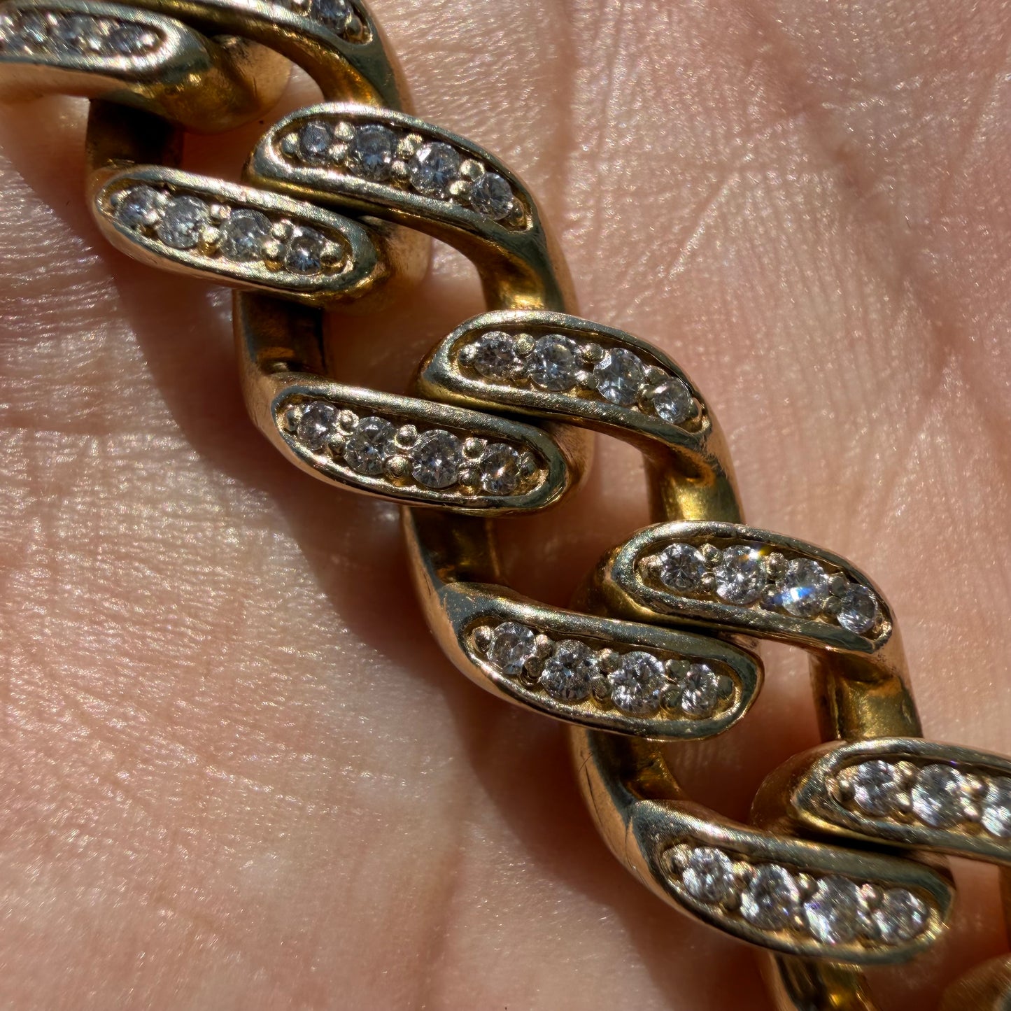 Solid 14k Yellow Gold 5.0ctw Natural Diamond Encrusted Cuban Link Bracelet (8.25”