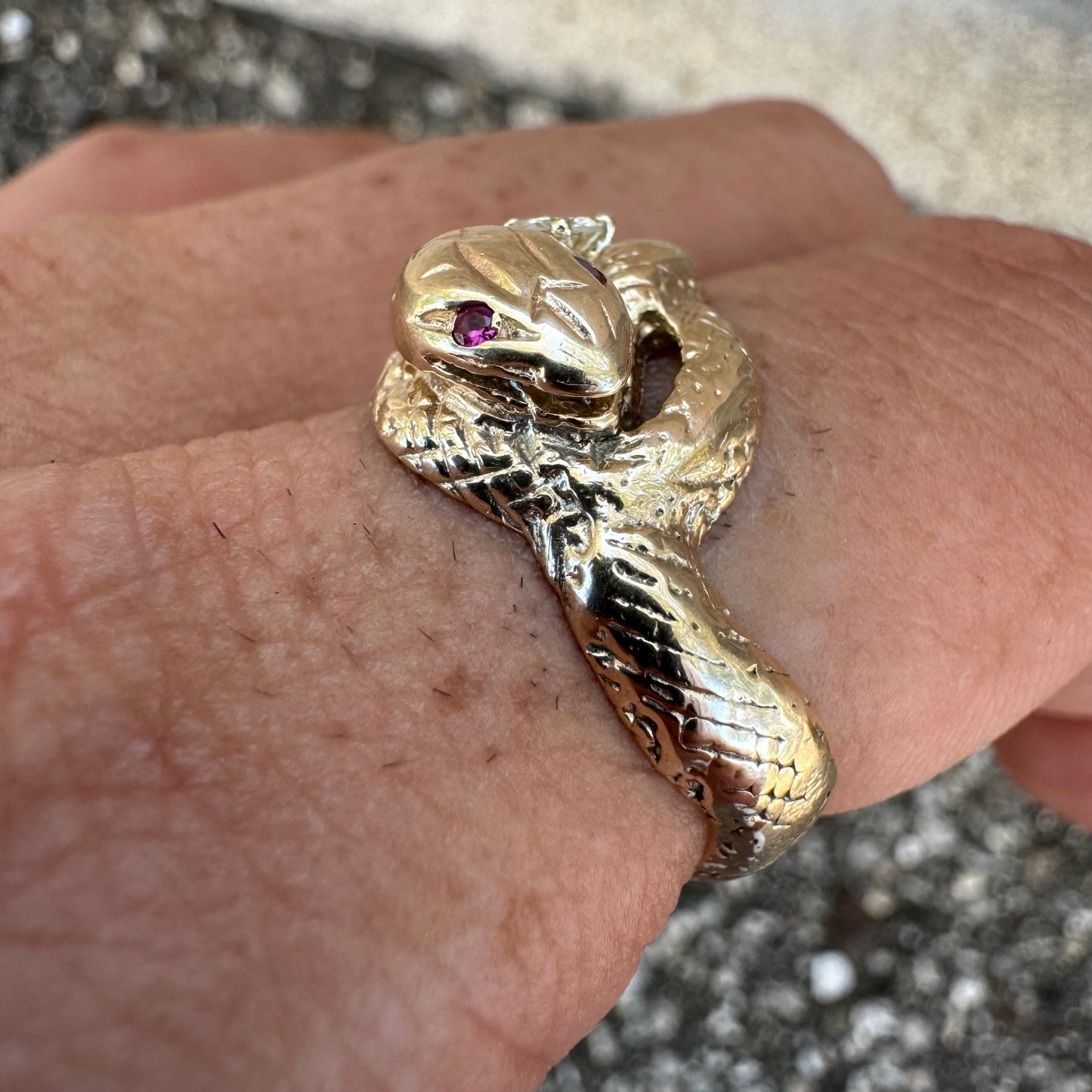 Art Deco 1920’s Solid 14k Yellow Gold Wraparound Intertwined Snake Ring (9)