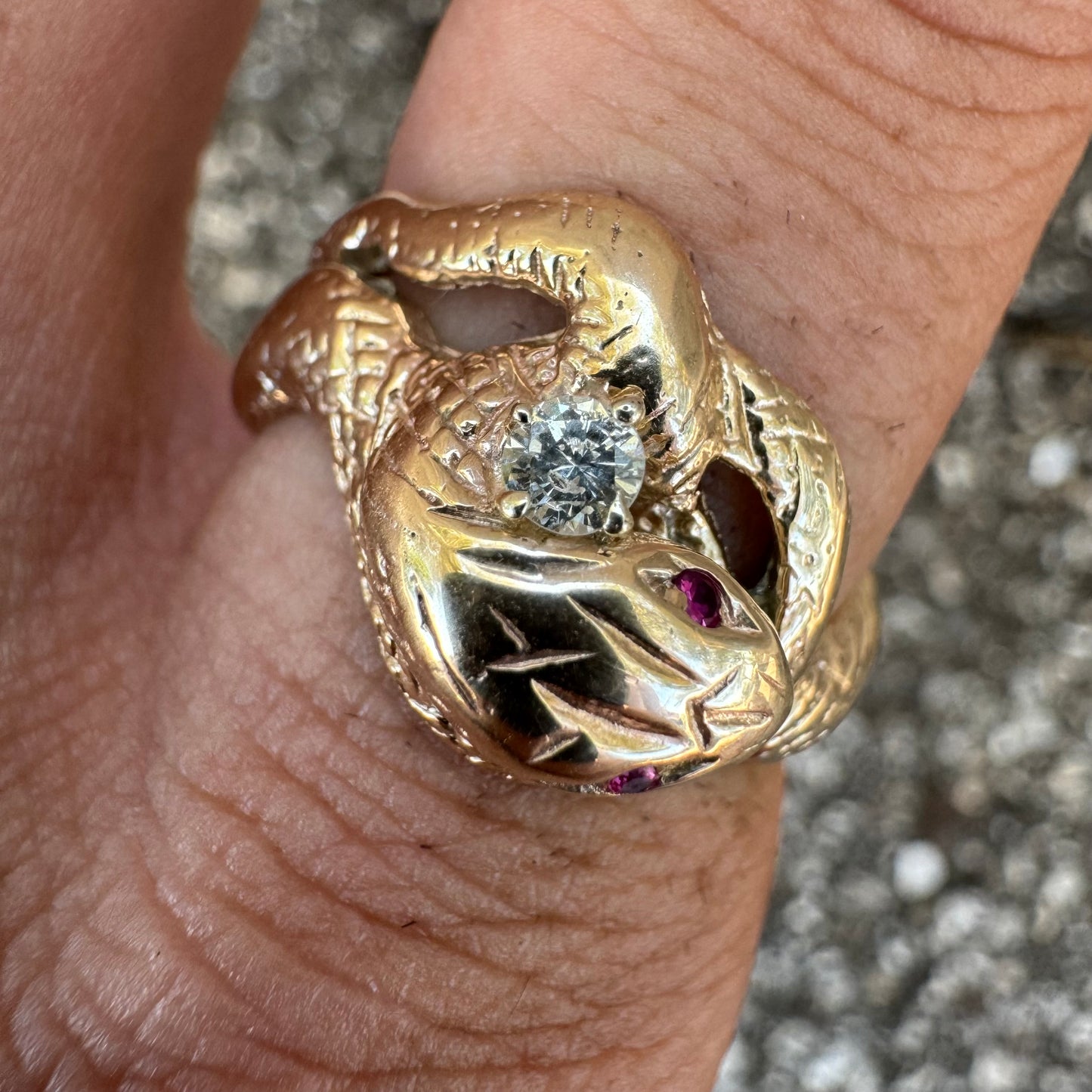 Art Deco 1920’s Solid 14k Yellow Gold Wraparound Intertwined Snake Ring (9)
