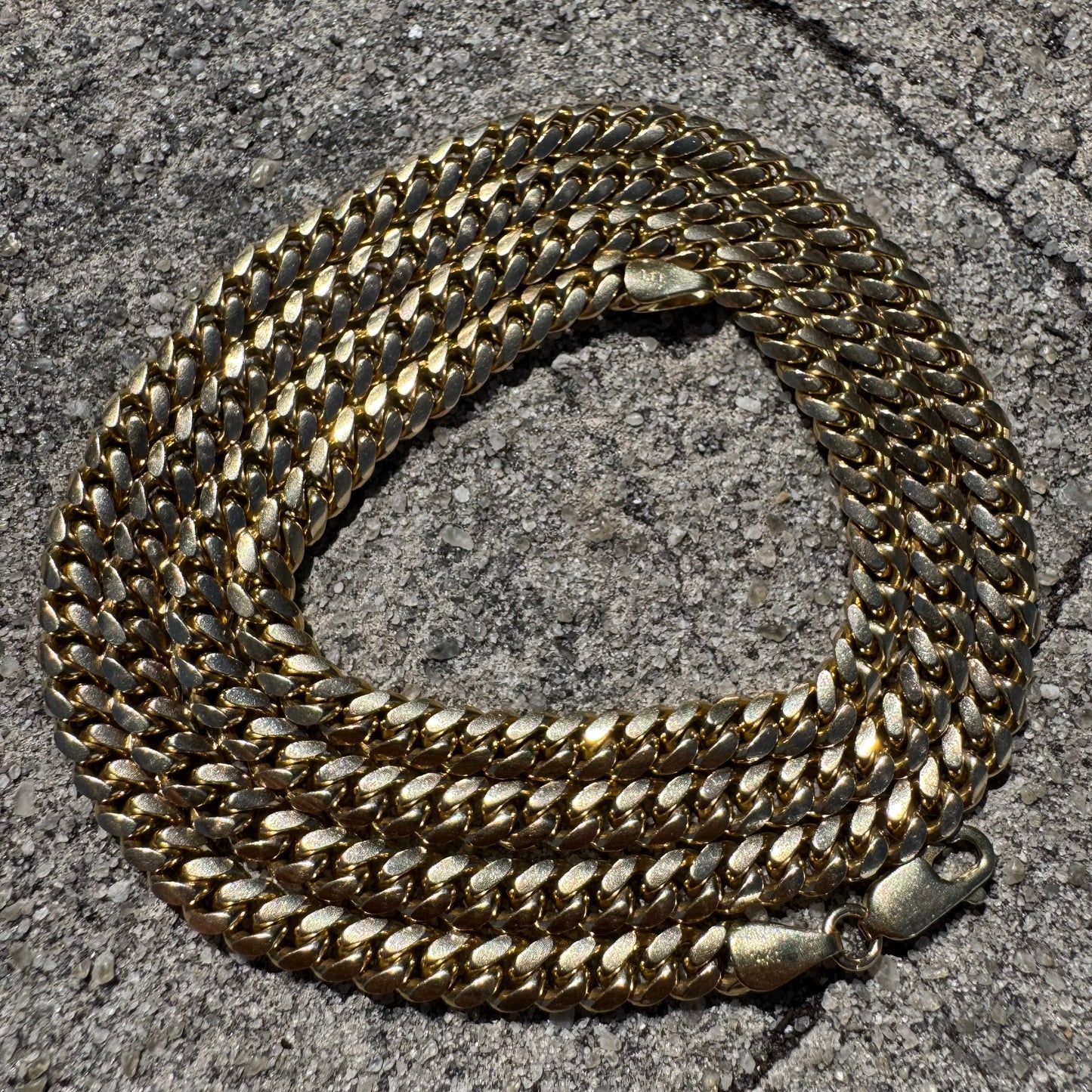 Vintage Solid 14k Yellow Gold Heavyweight Miami Cuban Link Necklace (27”)