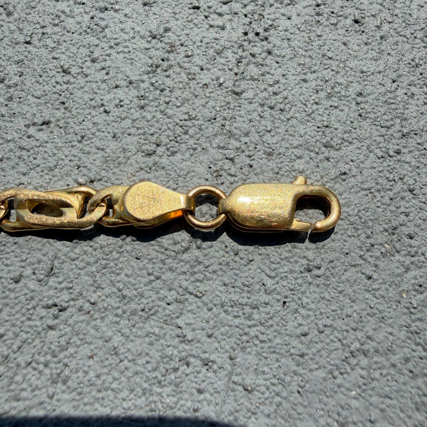 Vintage Solid 18k Yellow Italian Gold Tigers Eye Mariner Link Bracelet (8”)