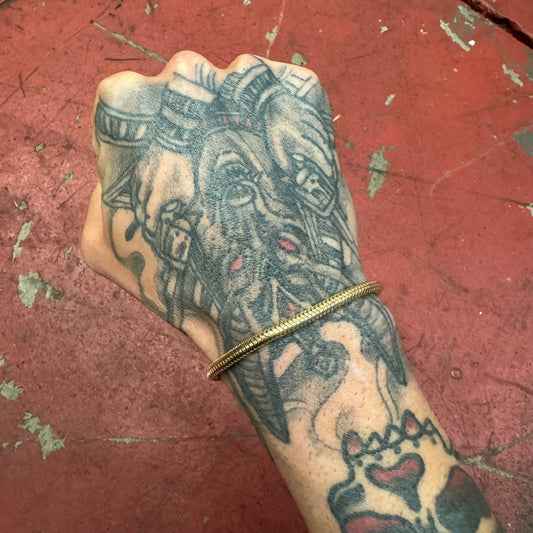 1980’s Solid 14k Yellow Gold Chunky Snake Chain Bracelet (6.75”)