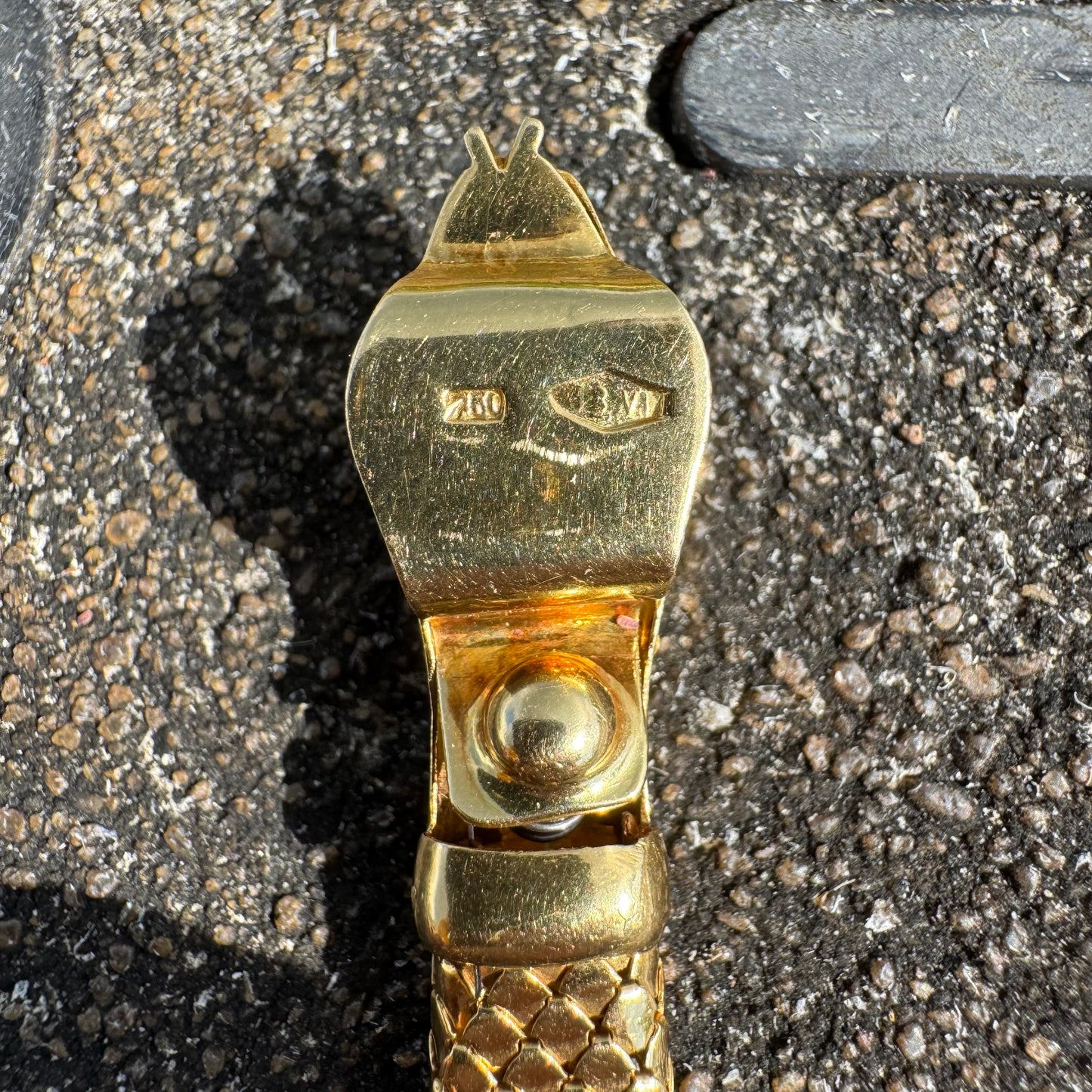 Circa 1940’s Italian Designer 18k Yellow Gold Snake Necklace (20.5”)