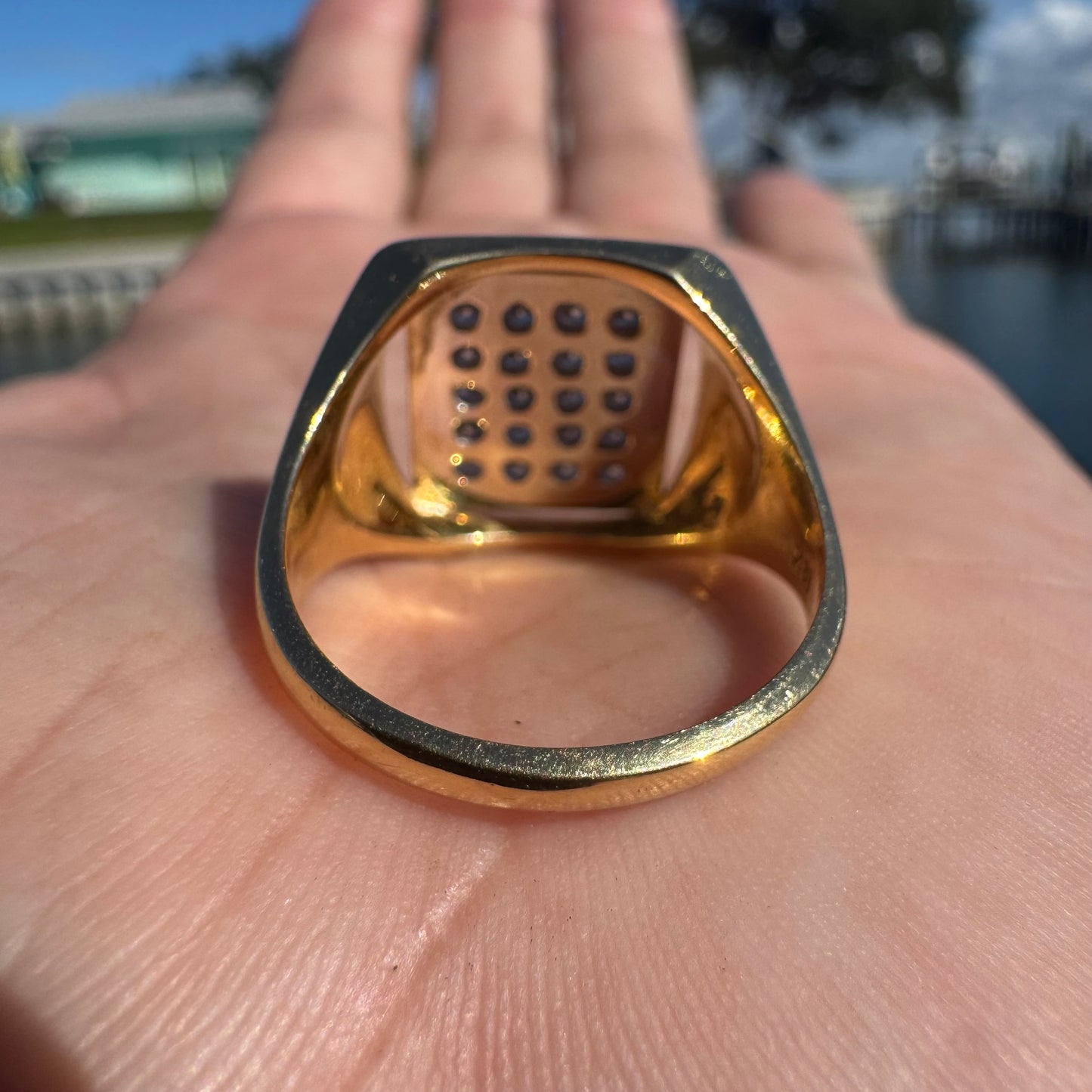 Vintage Solid 18k Gold 1.0ctw Natural VS Diamond Signet Ring (9.75)