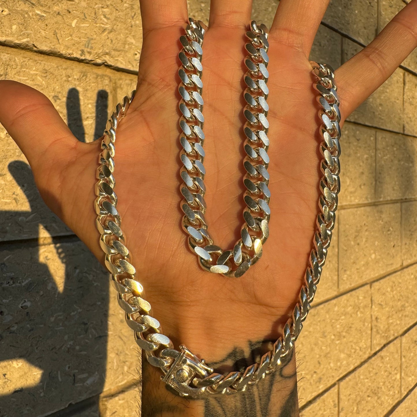 Brand New Solid Italian Sterling/.925 Super Heavyweight Miami Cuban Necklace (24”)