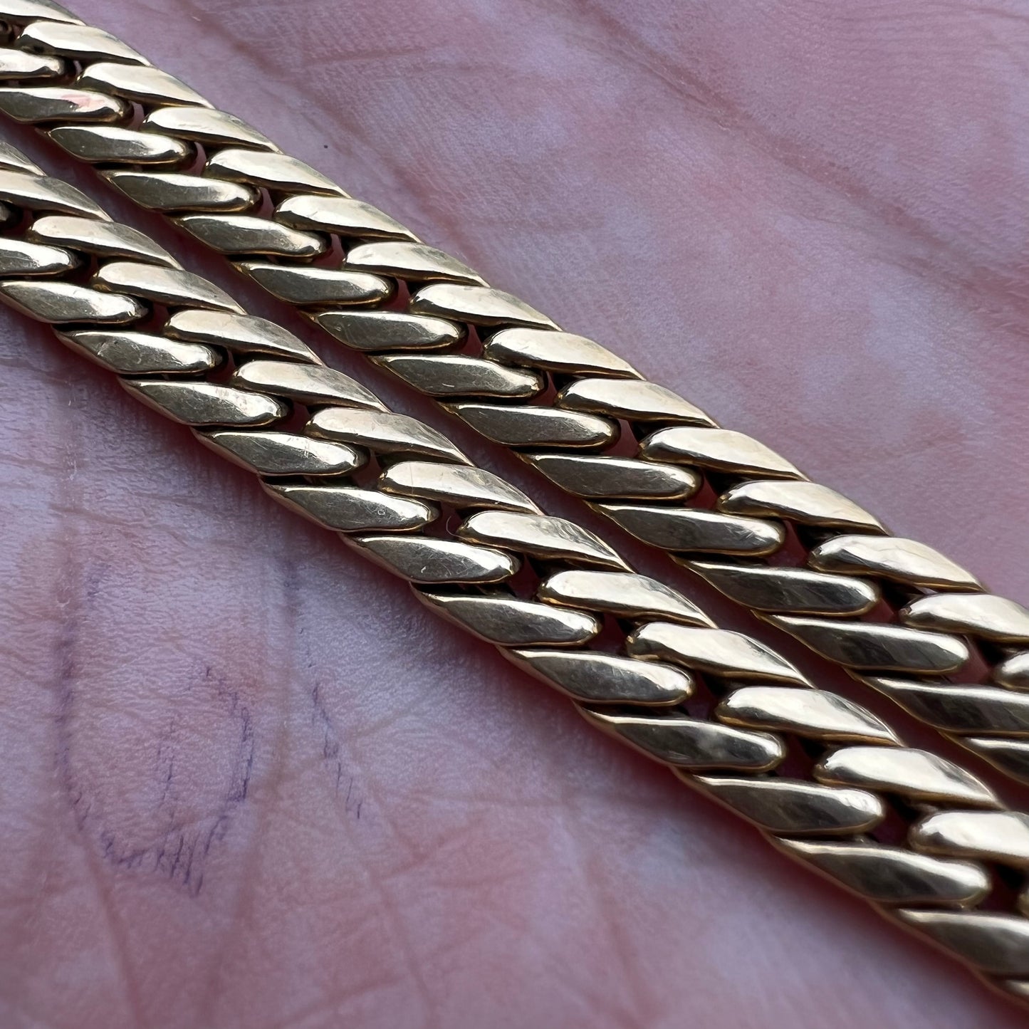 1970’s 14k Italian Yellow Gold Old School Sleek Miami Cuban Link Necklace (19”)