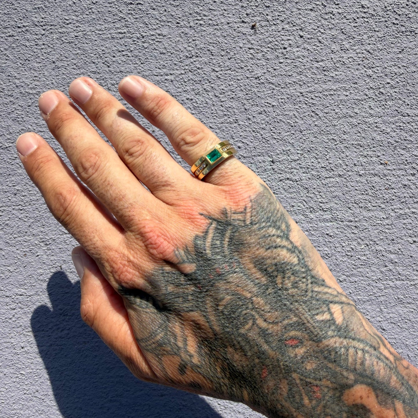 1980’s New Old Stock Solid 18k Yellow Gold 1.0ctw Natural Columbian Emerald and VS Diamond Ring (7)