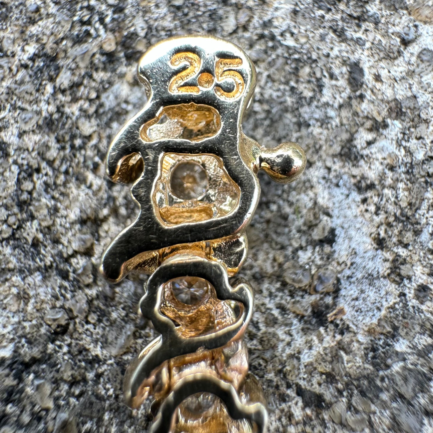 Vintage 2.5CTW Natural VS Diamond 14k Yellow Gold S-Link Tennis Bracelet (6.75”)