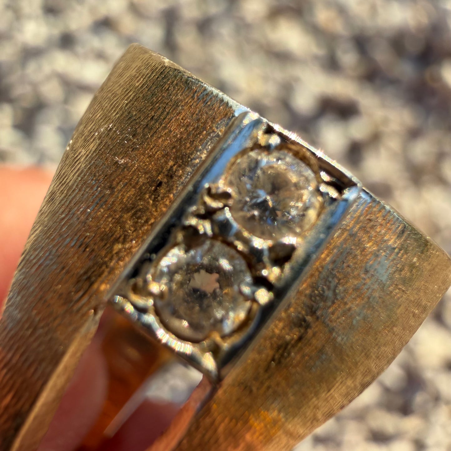Vintage Solid 14k Yellow Gold Natural Diamond 1908 Indian Head $2.50 Coin Ring (12)