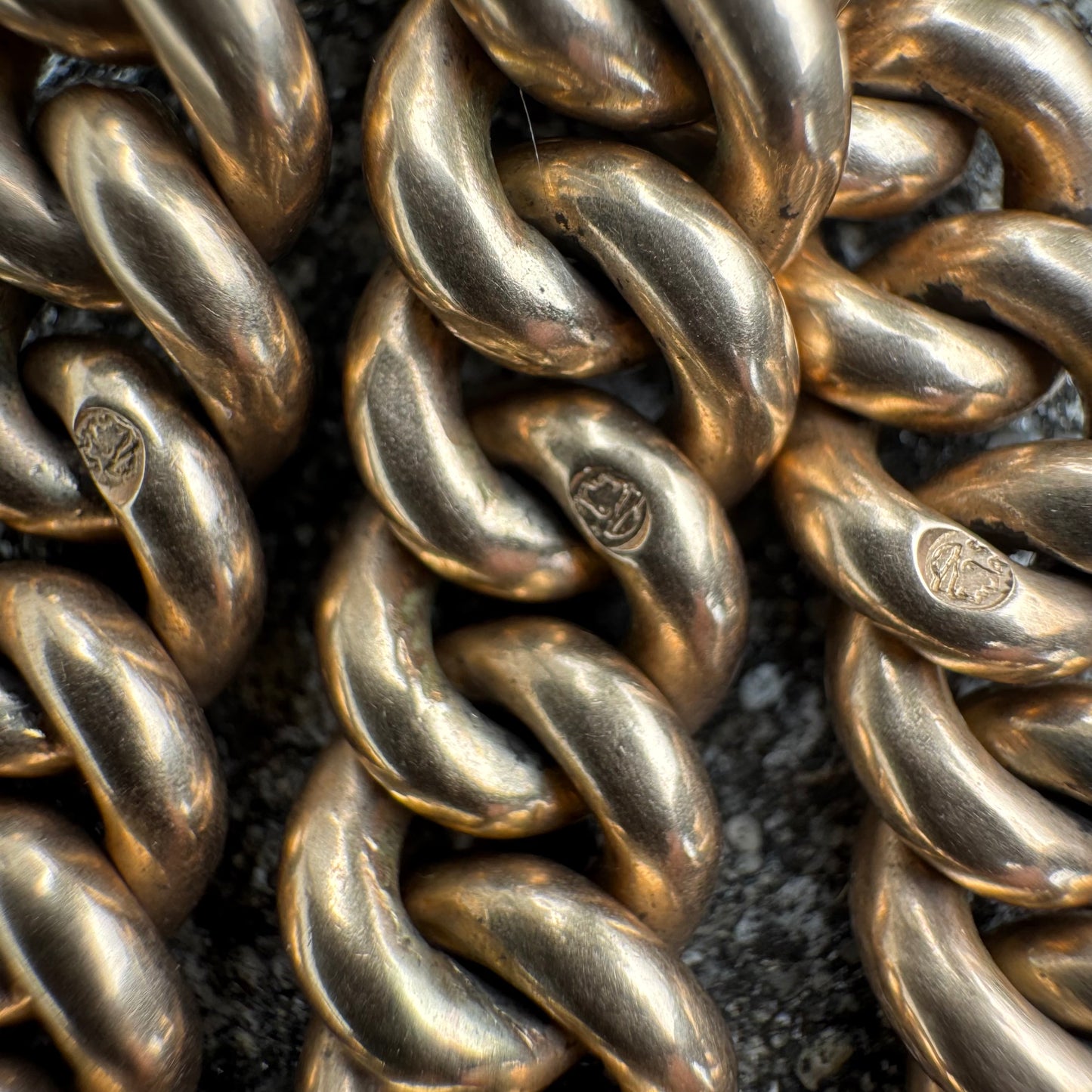 Antique Russian Hallmarked Solid 14k Gold Heavyweight Watch Chain (13.25”)