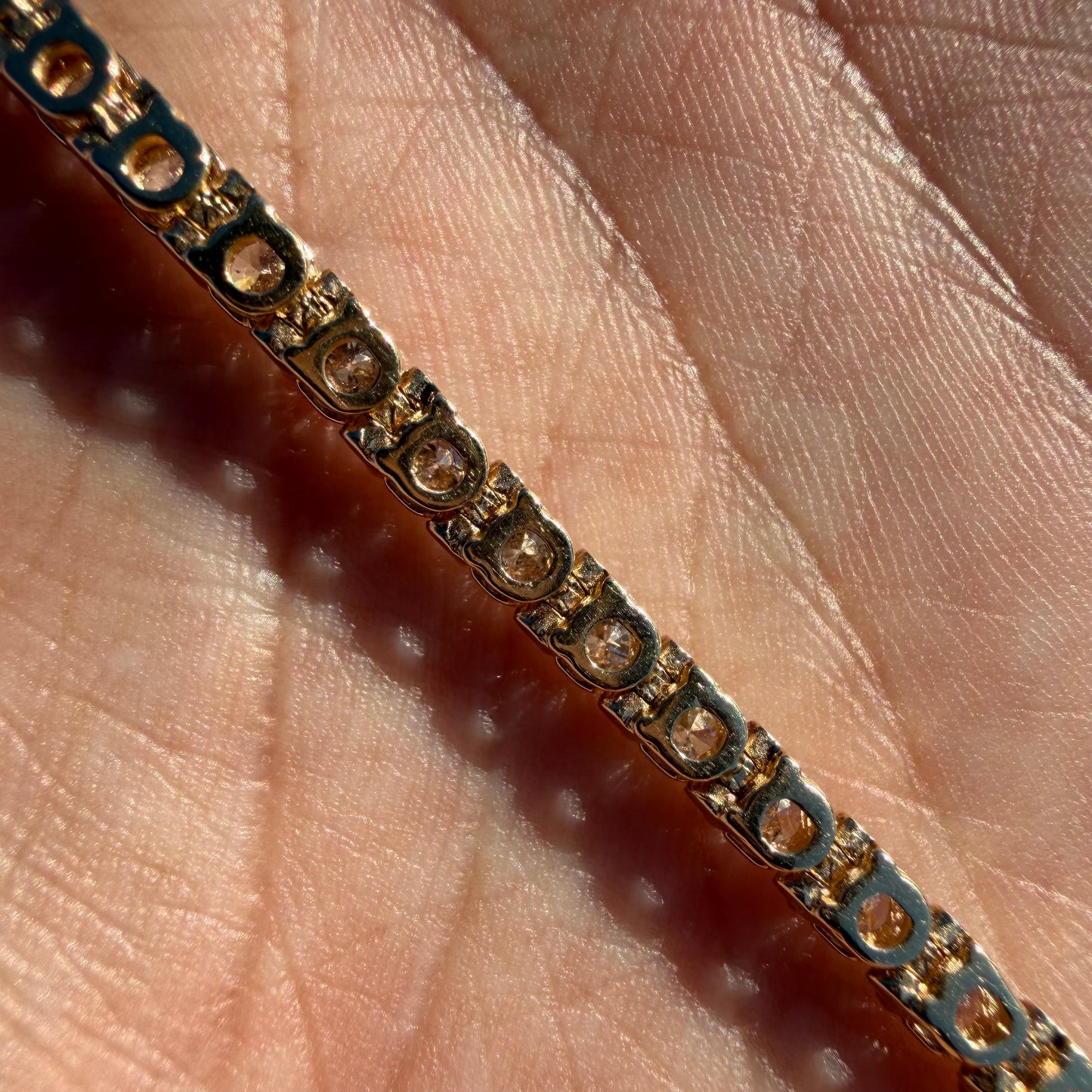 Vintage Solid 14k Yellow Gold 6.0ctw Natural Diamond Martini Set Tennis Bracelet (7”)