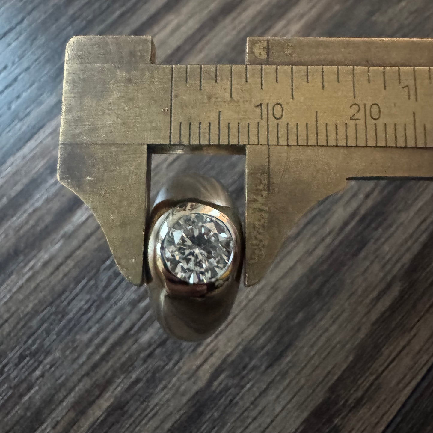 Antique Solid 14k White Gold 1.25ct Natural Old Euro Cut Diamond Gypsy Ring (7.25)