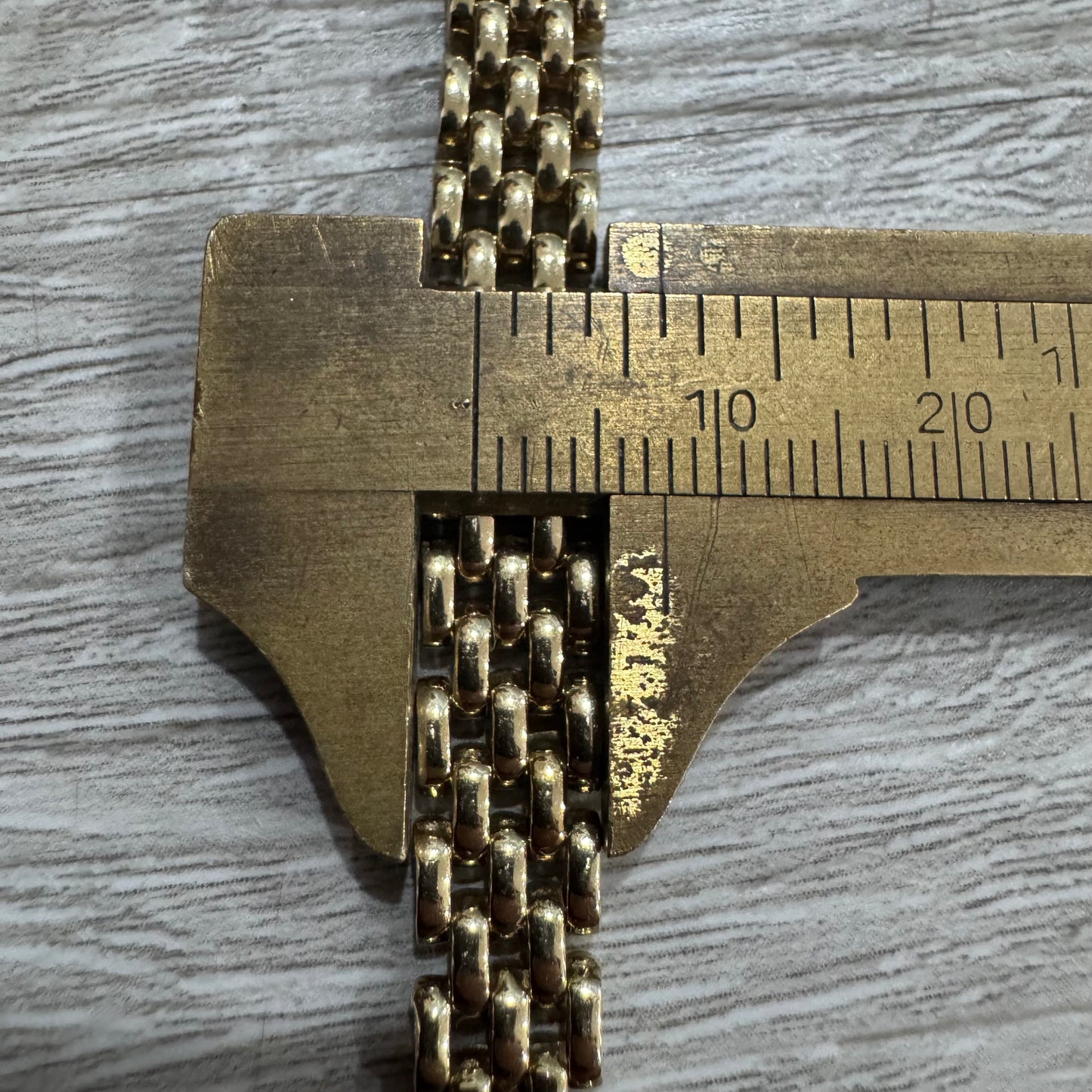 Vintage Solid 14k Yellow Gold Panthère Link Bracelet (7.25”)