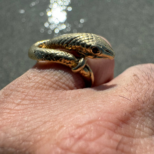 Victorian 14k Yellow Gold Snake Ring (5.5)