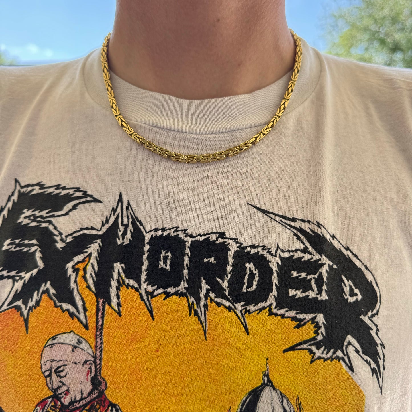 1970’s Solid 18k Yellow Gold Heavyweight Byzantine Link Necklace (18.25”)