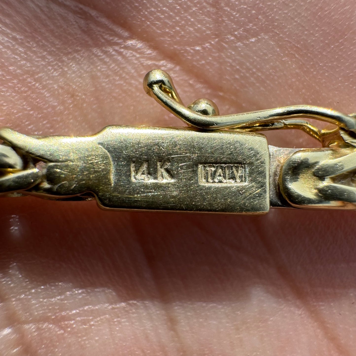 Vintage Solid 14k Yellow Gold Byzantine Link Necklace (16.25”)