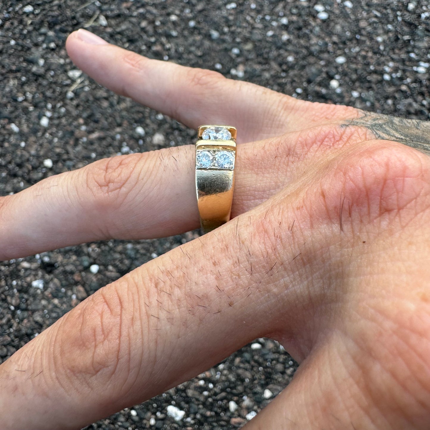 Vintage 1.25ctw Natural Diamond Solid 14k Yellow Gold Heavyweight Custom Ring (8)