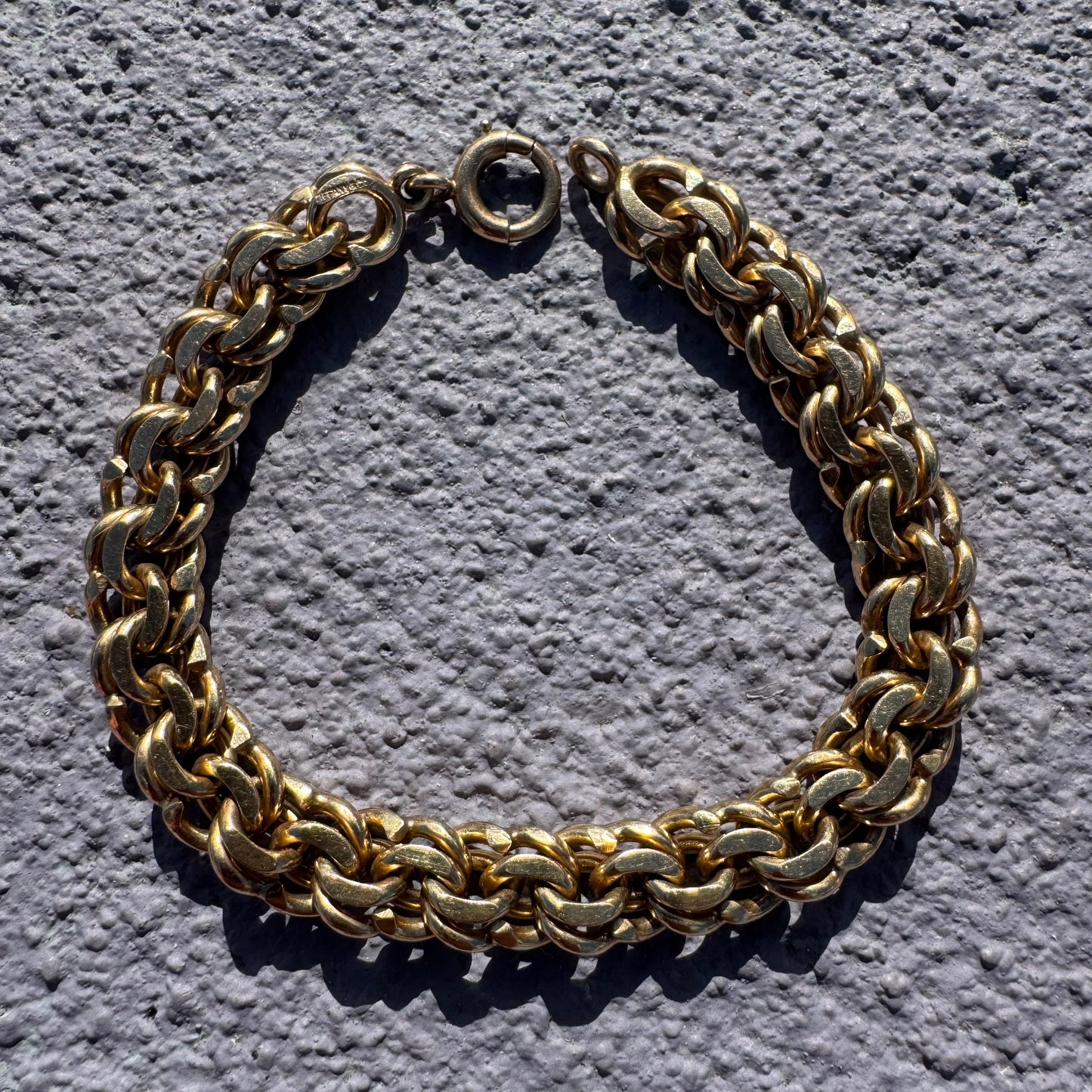 Mid-Century Tiffany & Co. Solid 14k Yellow Gold Heavyweight Chino Link Bracelet (7.25”)