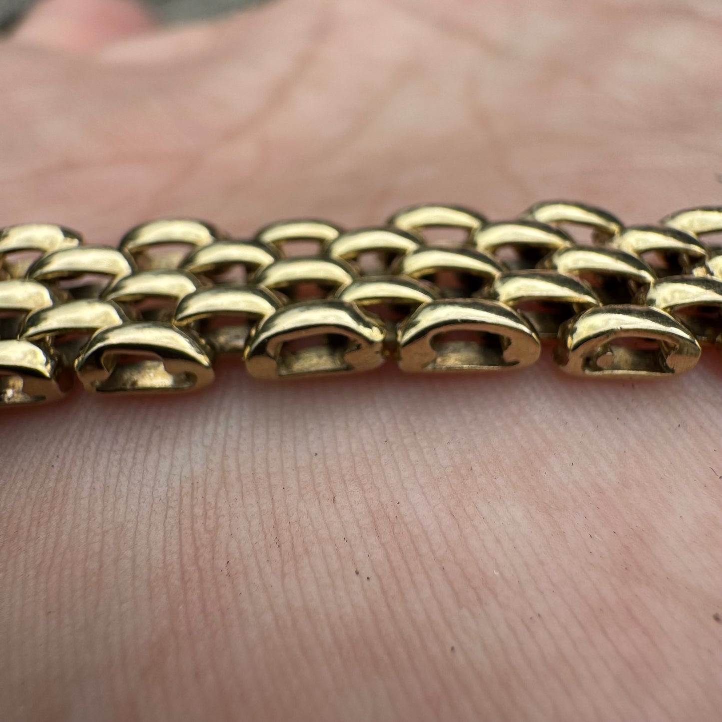 Vintage Solid 14k Yellow Gold Panthère Link Bracelet (7.25”)