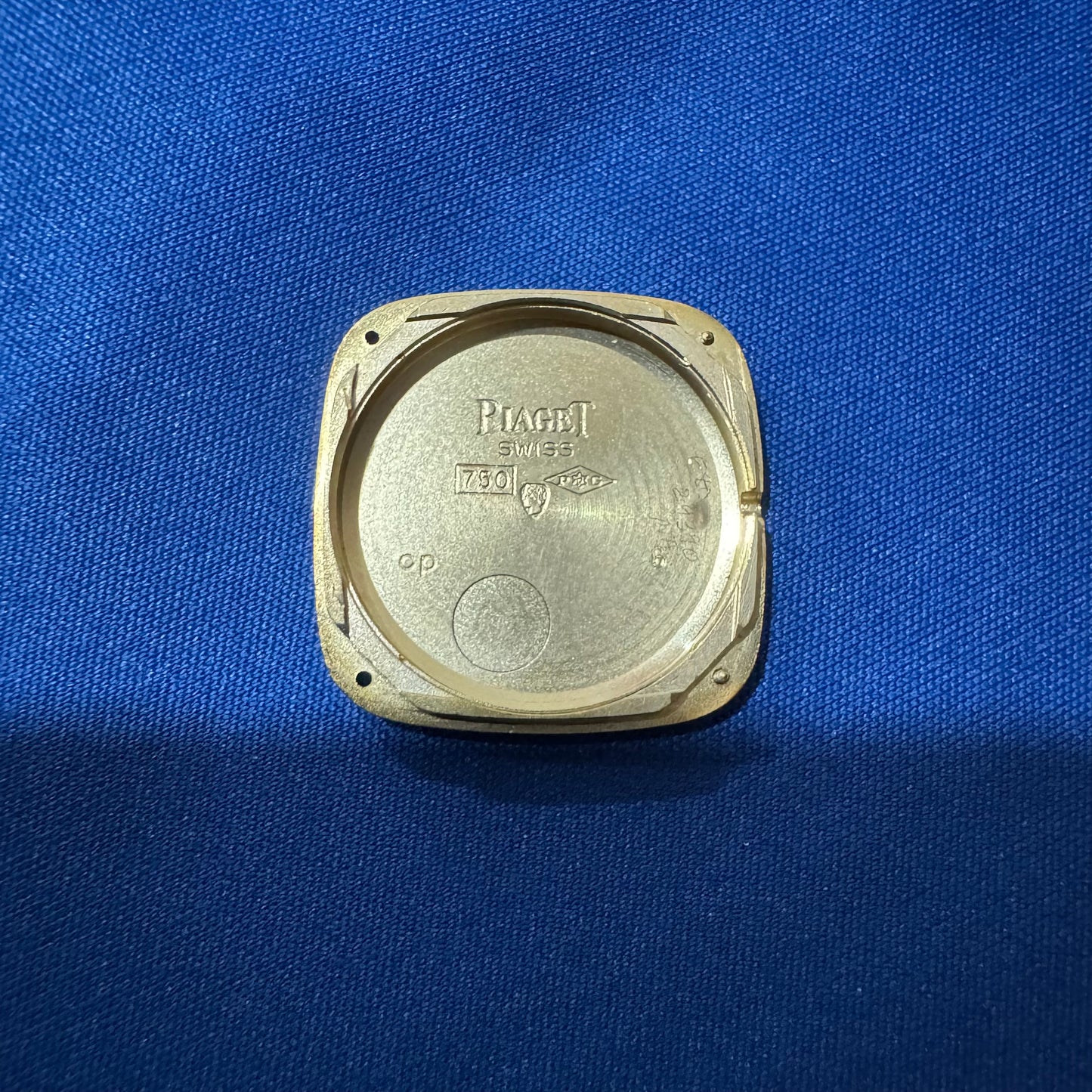 Late 1970’s/Early 1980’s Piaget Solid 18k Yellow Gold Factory Diamond Bezel Falcons Eye Stone Dial 9908 D11 Watch (7.5”)