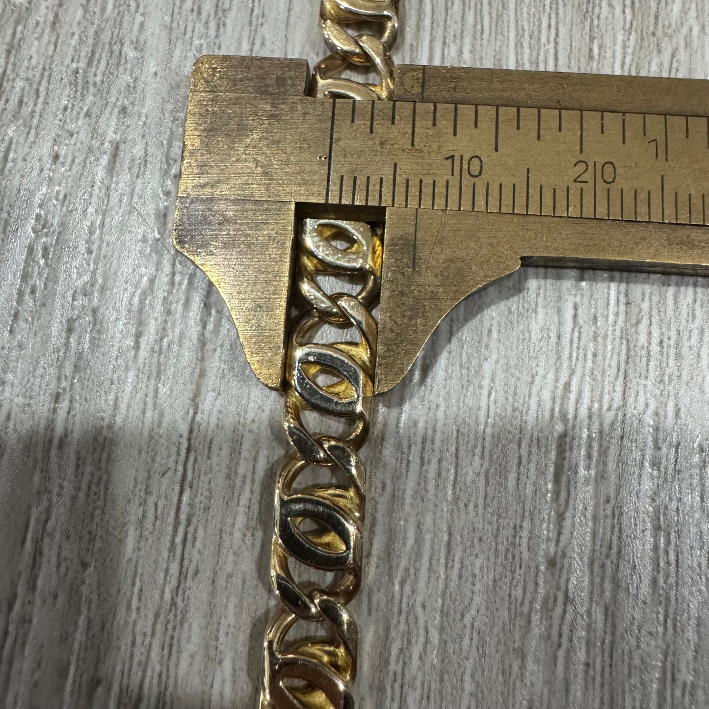 Vintage Solid 14k Italian Yellow Gold Knife Edged Tigers Eye “Chanel Link” Bracelet (8.25”)