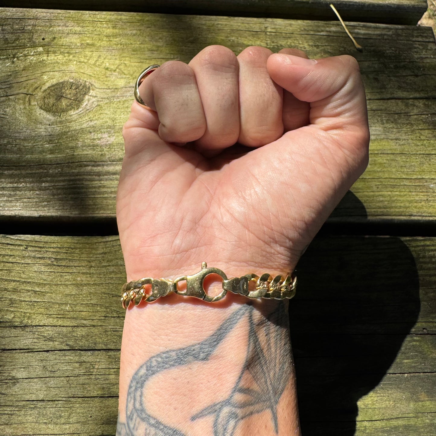 Vintage Solid 14k Yellow Italian Gold Heavyweight Tony Soprano Link Bracelet (8.5”)