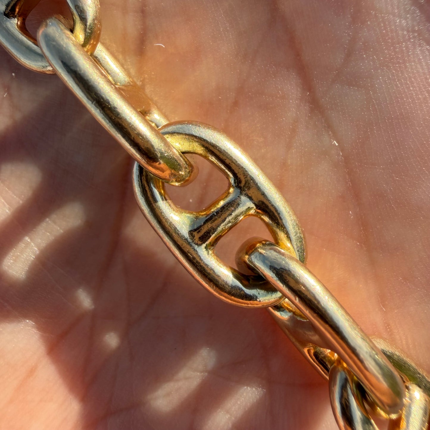 1970’s Super Heavyweight Solid 14k Yellow Gold Chunky Chaine D’ Ancre Mariner Link Bracelet (9.5”)