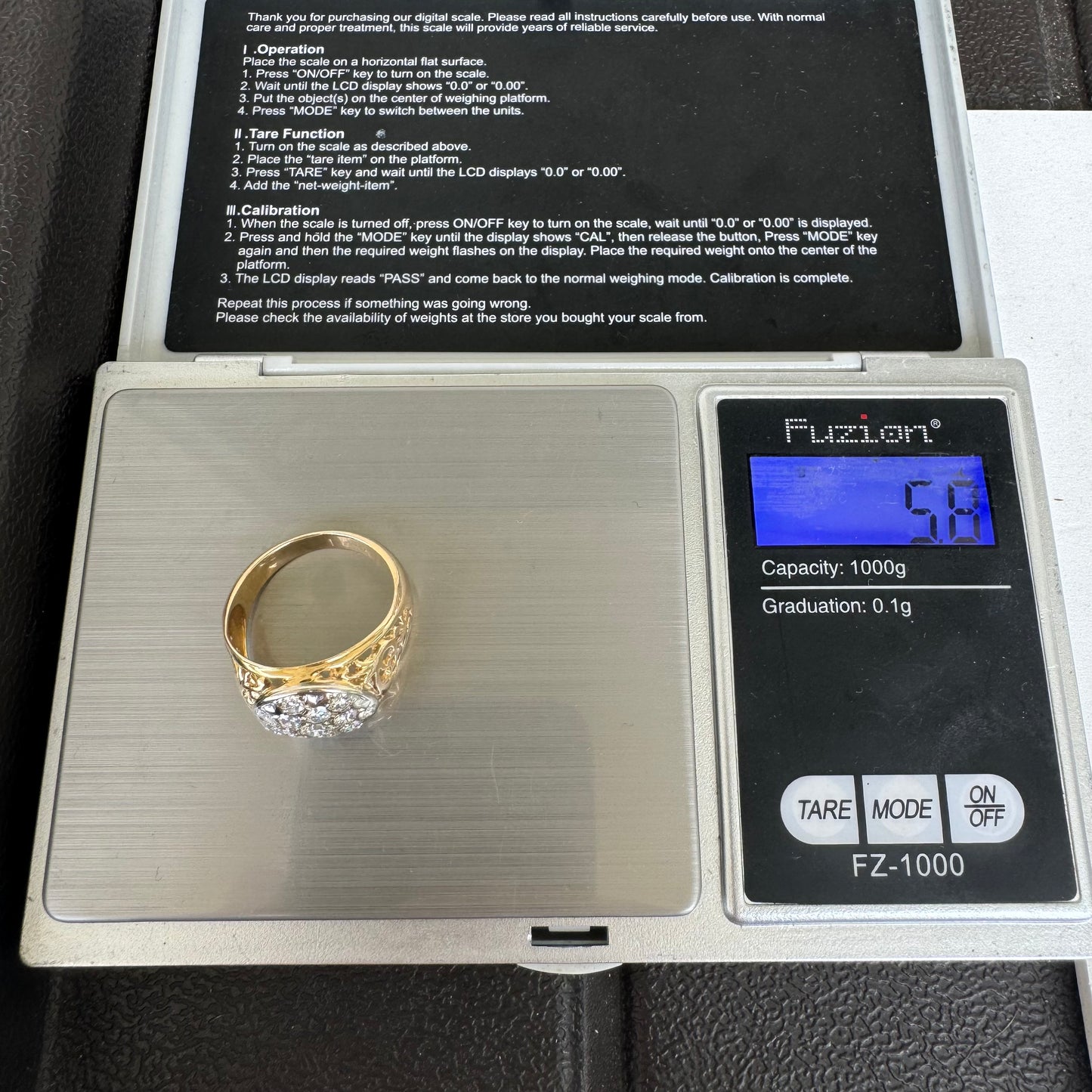 Vintage 14k Yellow Gold 1.5CTW VVS/VS Quality Mosaic Starburst Set Cluster Scroll Ring (9)