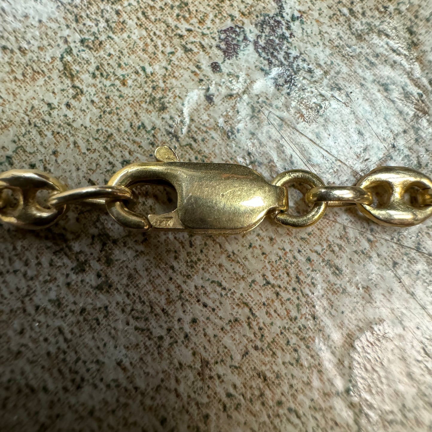 Vintage Solid 14k Yellow Gold Puffed Gucci Mariner Link Necklace