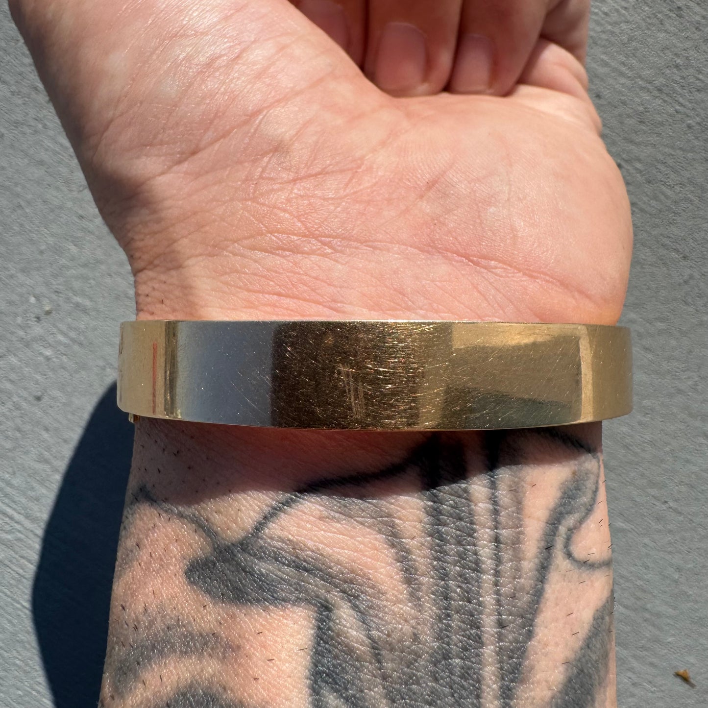 1921 Kaden Bros. 14k Yellow Gold Belt Buckle Bangle Bracelet (7.5”)