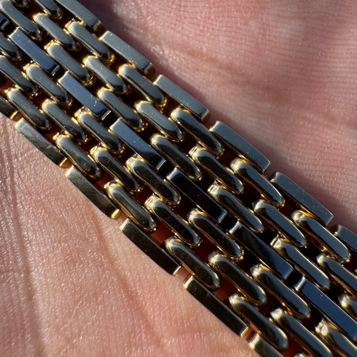 Vintage Heavyweight Solid 14k Yellow Gold 4ctw Natural Emerald And Diamond Panther Link ID Bracelet (7.75”)