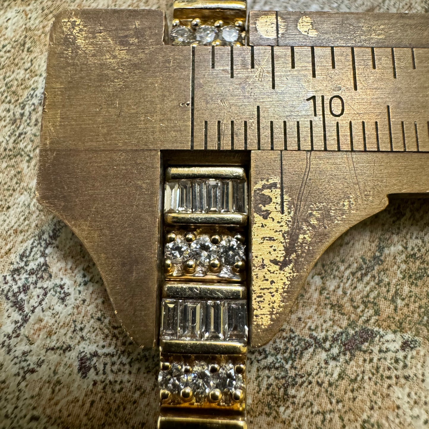 Vintage 5.0CTW Natural Diamond Custom Made 14k Yellow Gold Bracelet (6.75”)