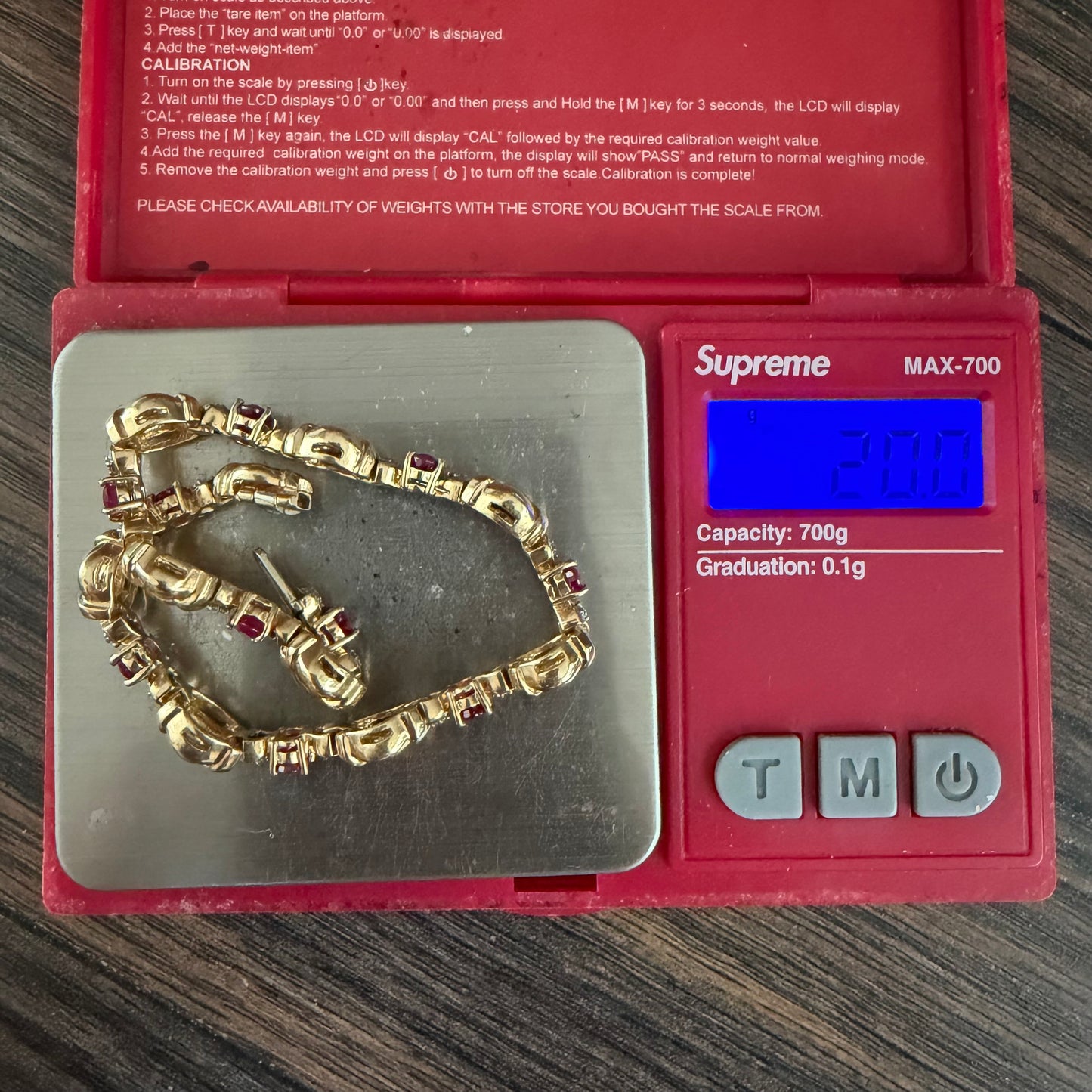 Vintage Solid 14k Yellow Gold Heavyweight 2.75ctw Natural Ruby And Diamond Bracelet (7.25”)