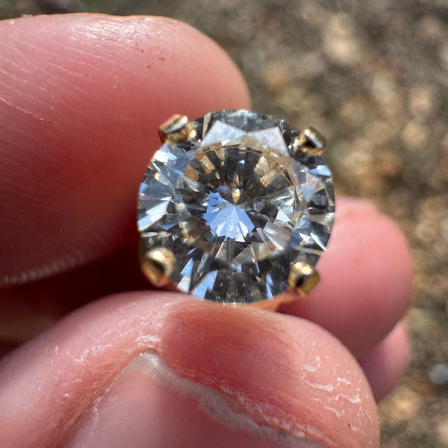 Vintage 2.0ctw Natural Diamond 4 Prong 14k Yellow Gold Stud Earrings