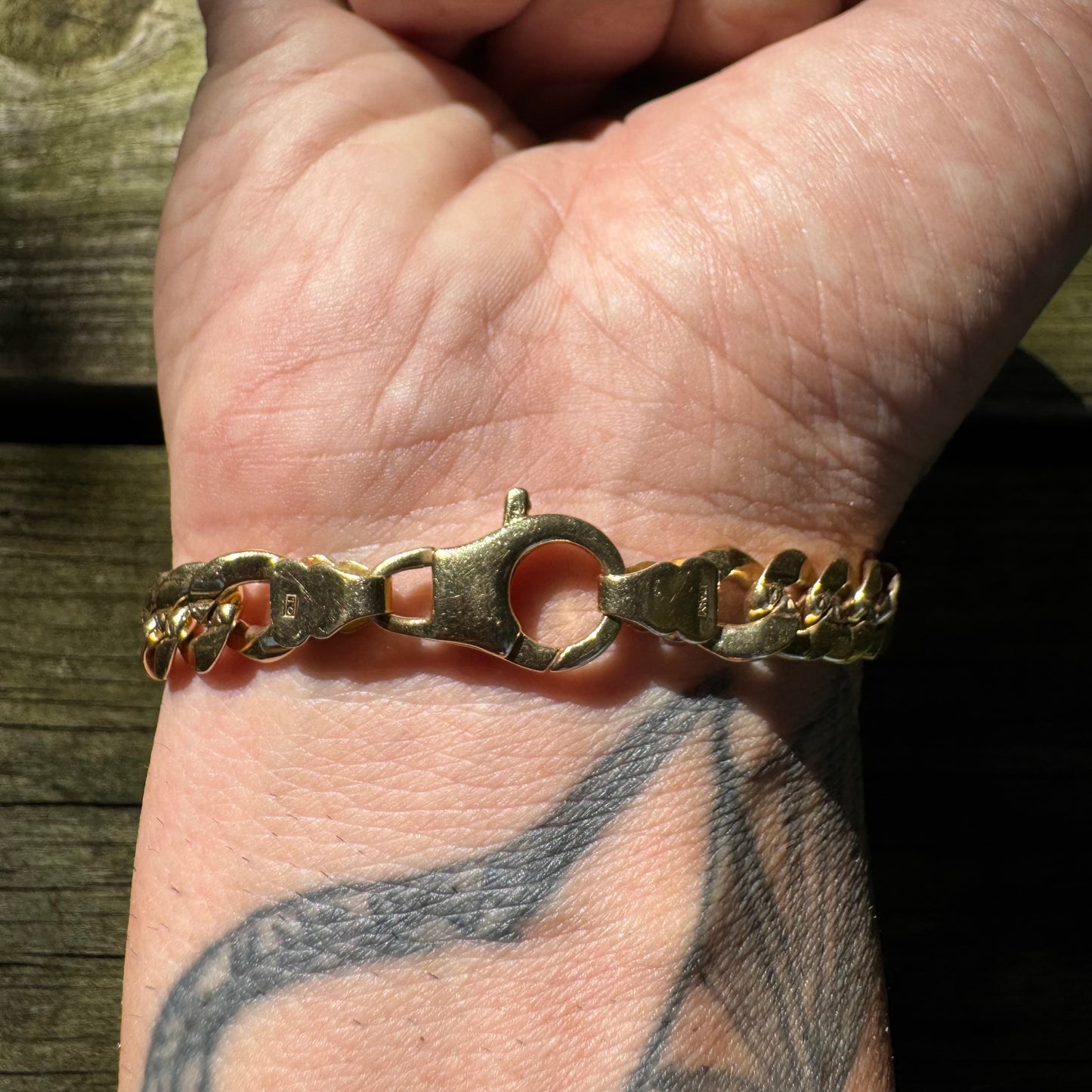 Vintage Solid 14k Yellow Italian Gold Heavyweight Tony Soprano Link Bracelet (8.5”)