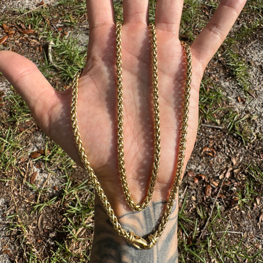 David Yurman 18k Yellow Gold Wheat Link Necklace (26”/4mm)