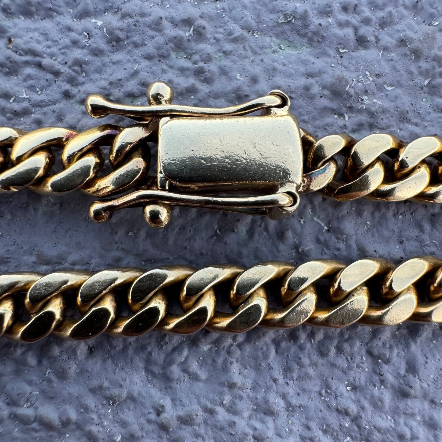 Vintage Solid 14k Yellow Gold Heavyweight Miami Cuban Link Necklace (25”)