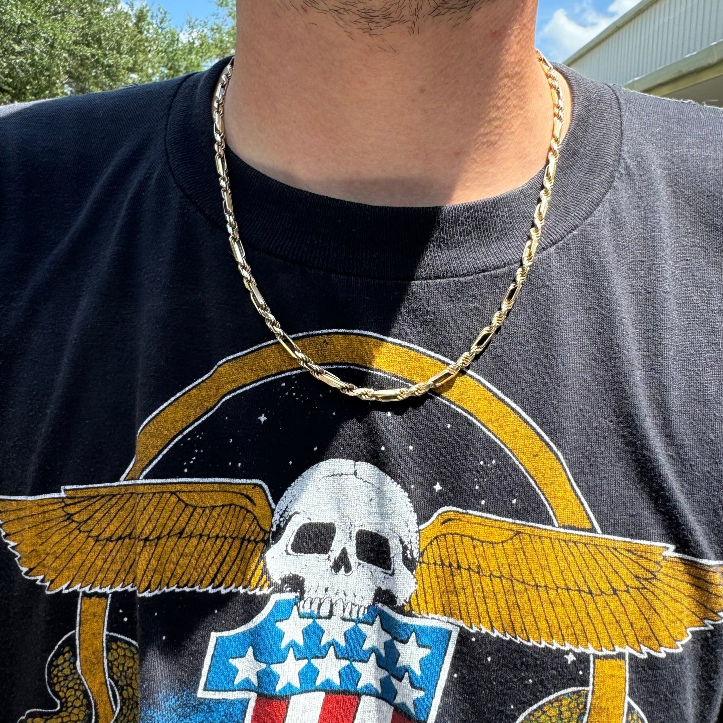 1992 Solid 14k Yellow Gold Diamondcut “Figarope” Necklace (20”)