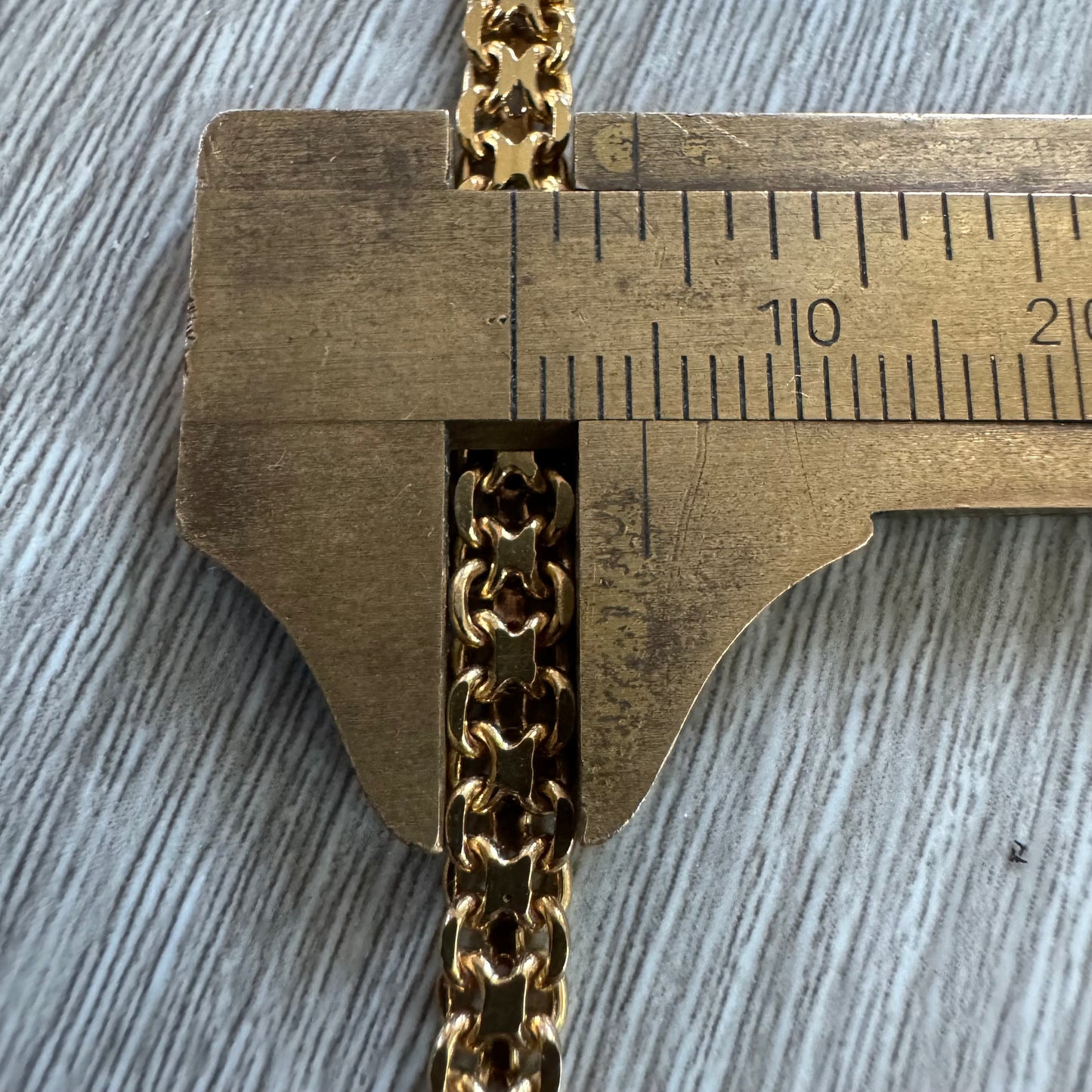 Vintage Solid 14k Yellow Gold Bismarck Link Necklace (20.25”)