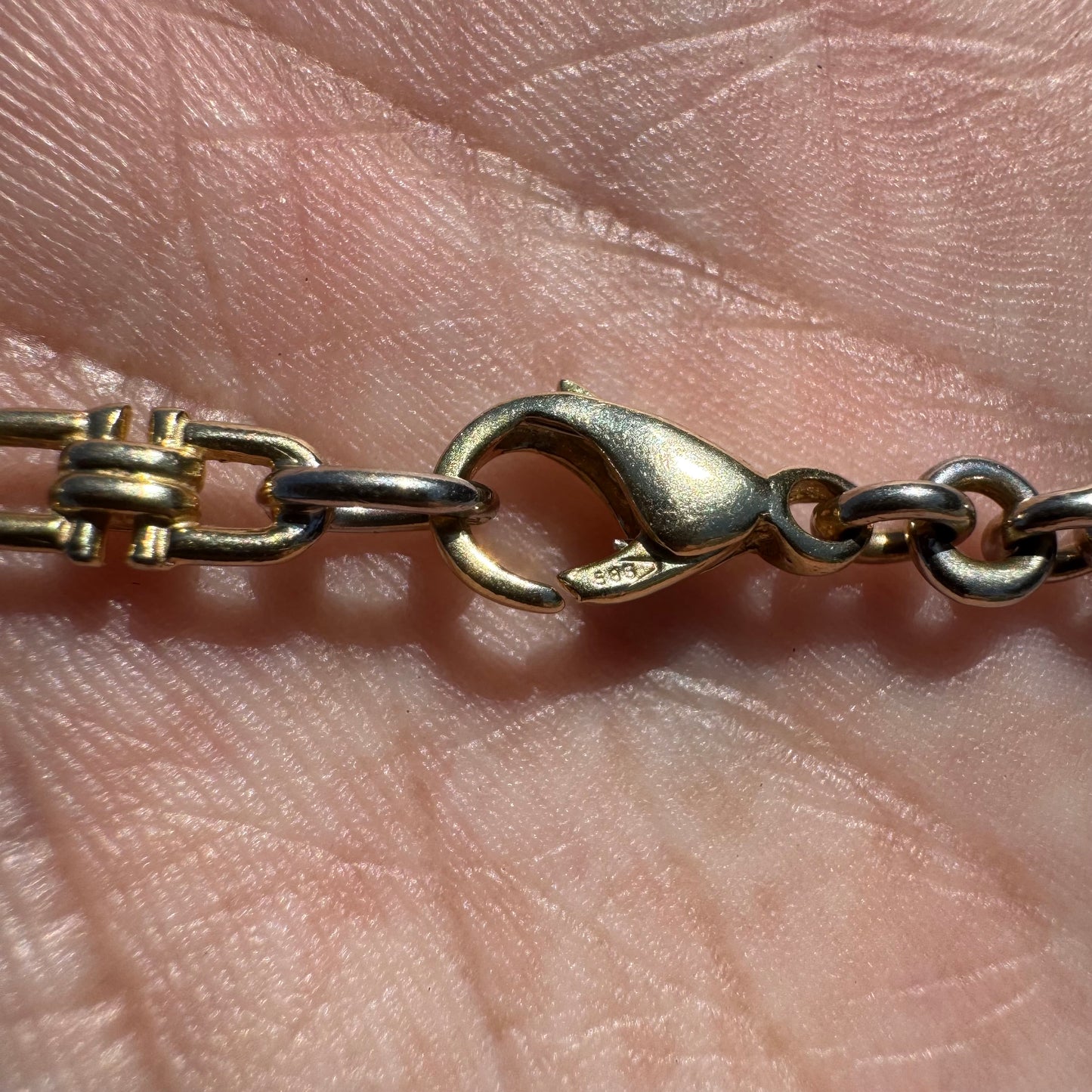 Vintage Auritalia Designer Made Solid 14k Yellow Gold Horsebit Link Necklace (18.5”)