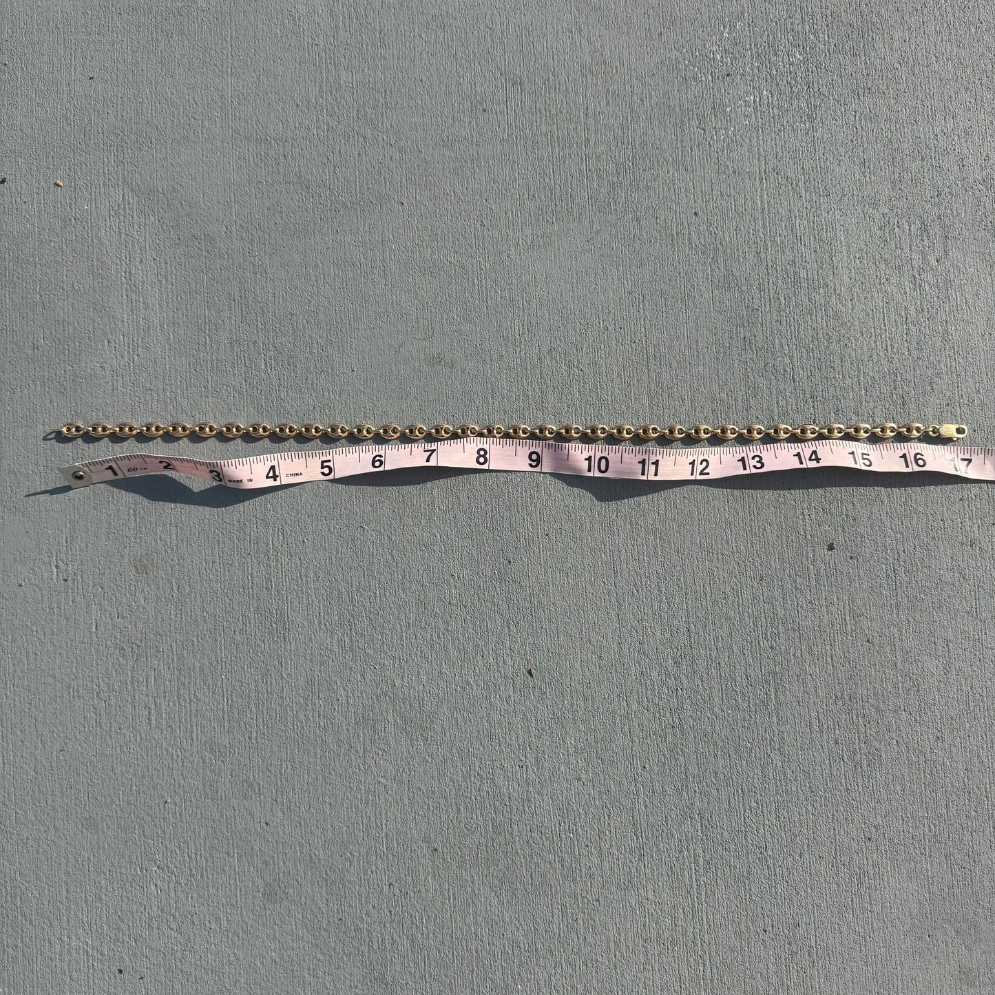 Vintage 14k Yellow Gold Italian Puffed Gucci Link Necklace (17”)