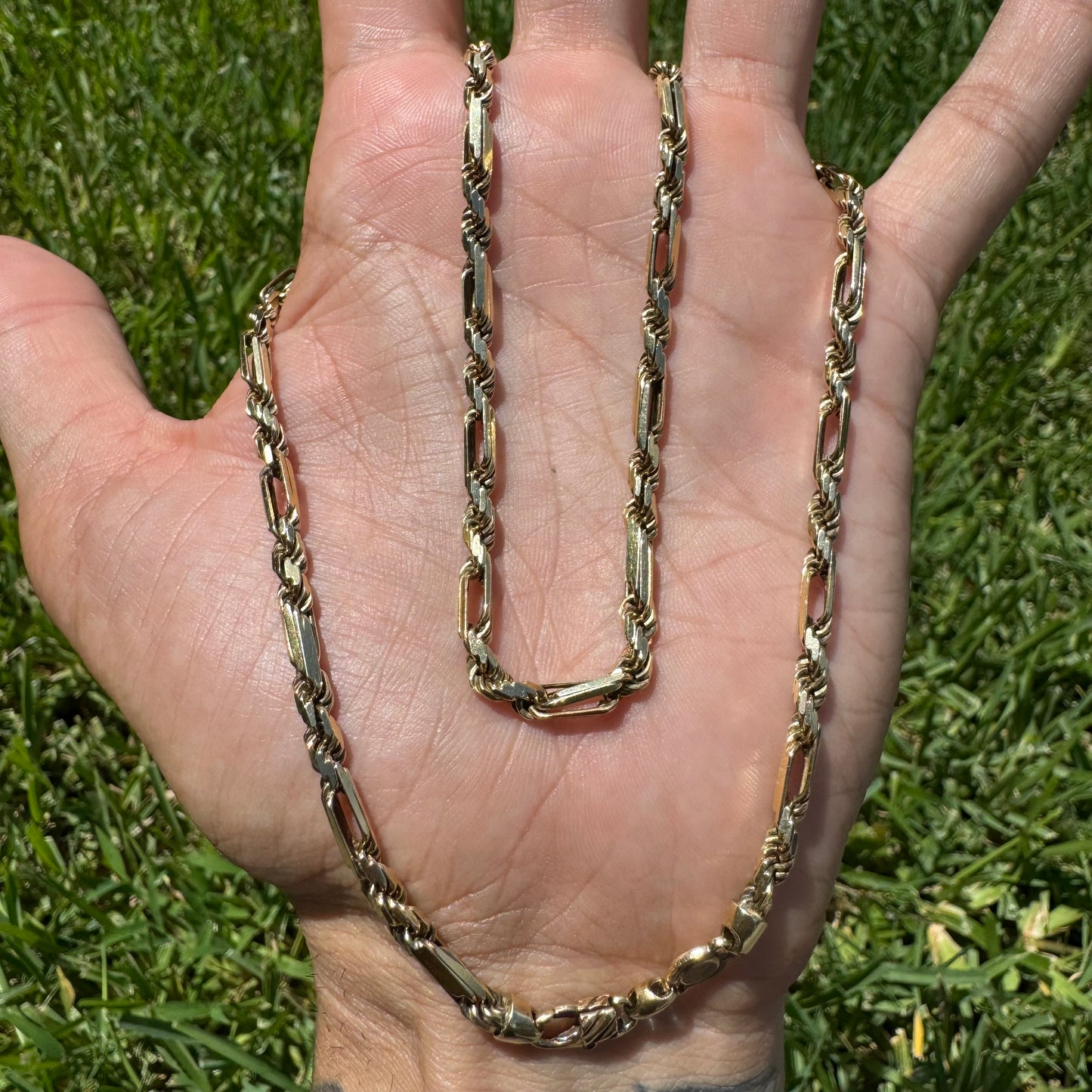 1992 Solid 14k Yellow Gold Diamondcut “Figarope” Necklace (20”)