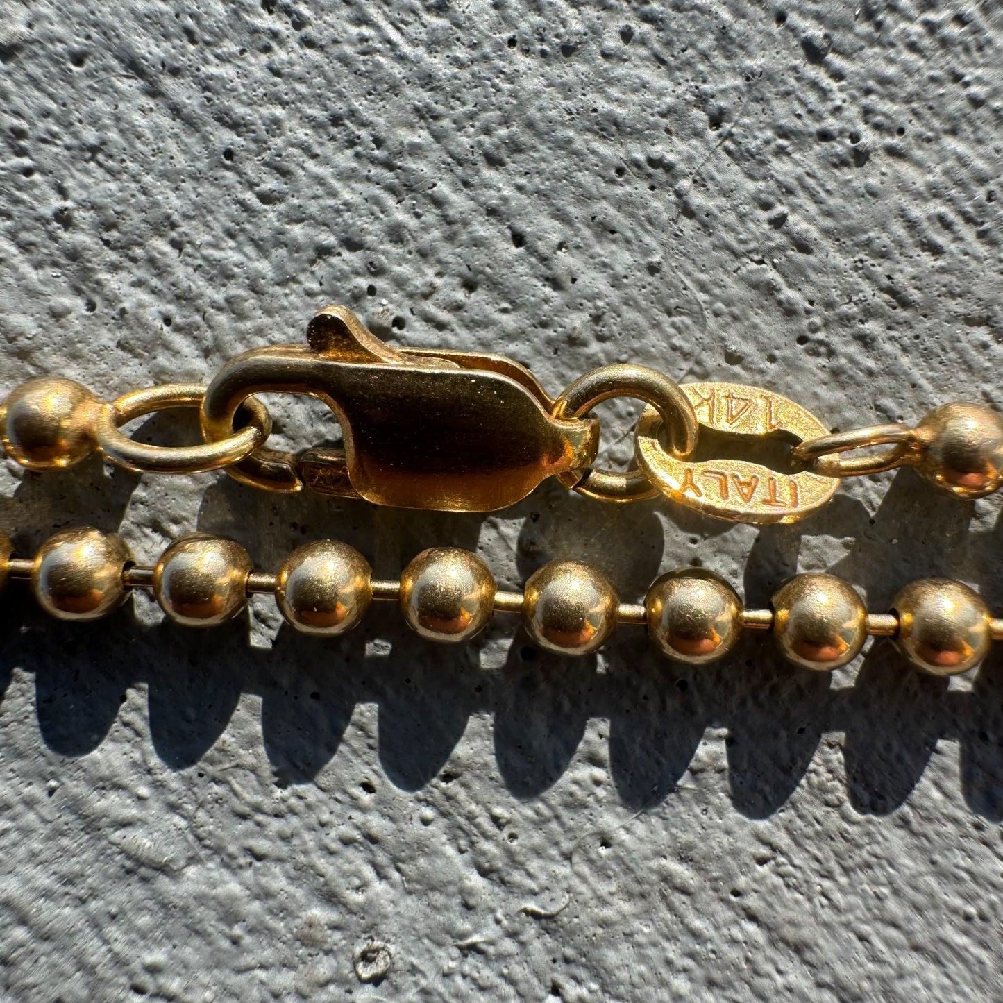 Vintage 14k Yellow Gold Heavyweight Ball Chain Necklace (30”)