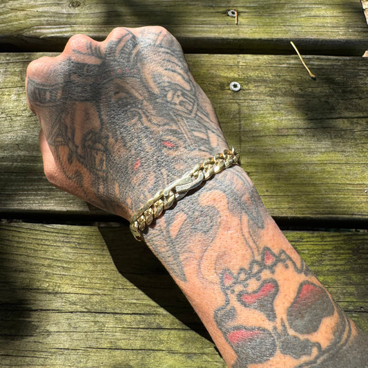 Vintage Solid 14k Yellow Italian Gold Heavyweight Tony Soprano Link Bracelet (8.5”)