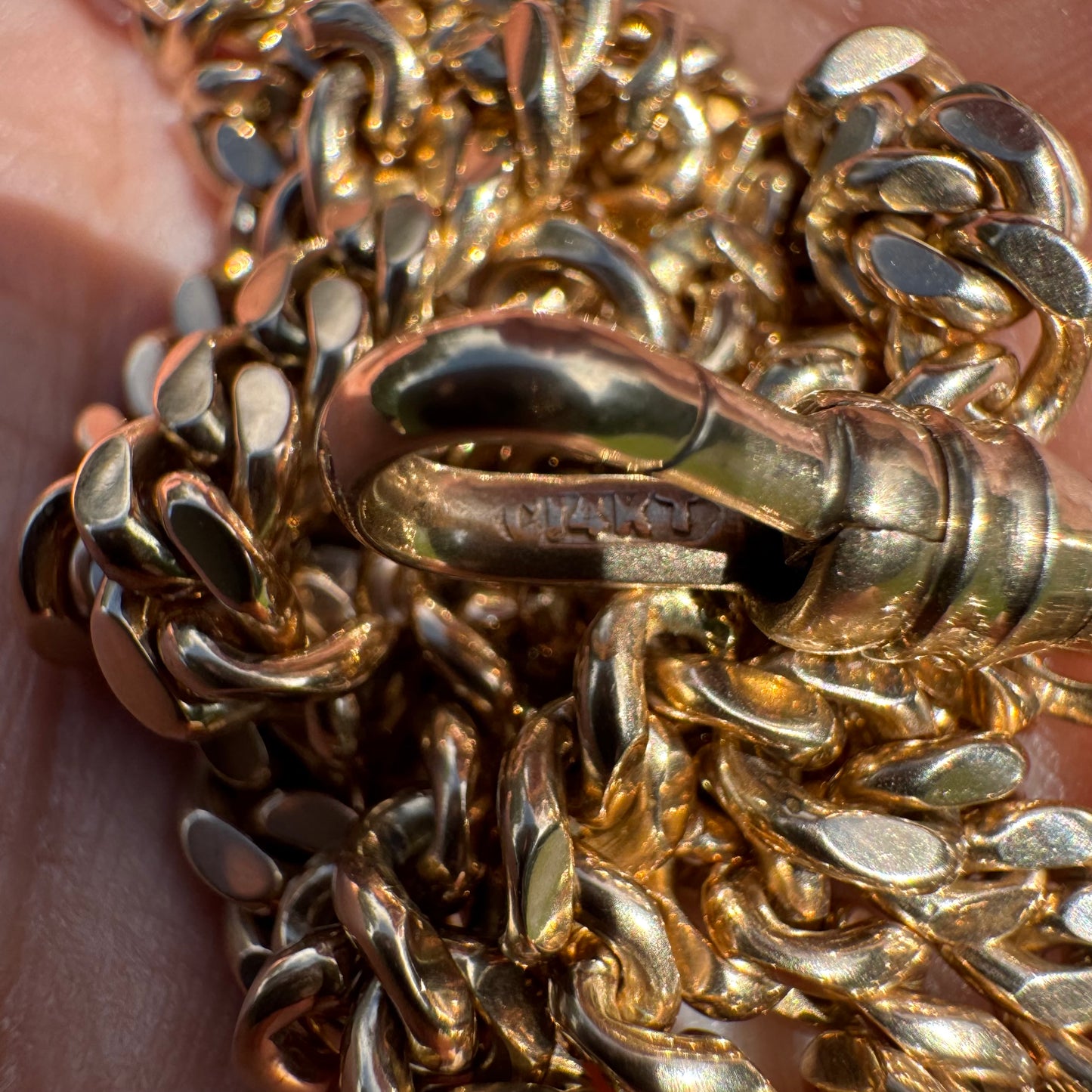 Dated 1909 Solid 14k Yellow Gold Heavyweight Cuban Curb Link Watch Chain Necklace (20”)