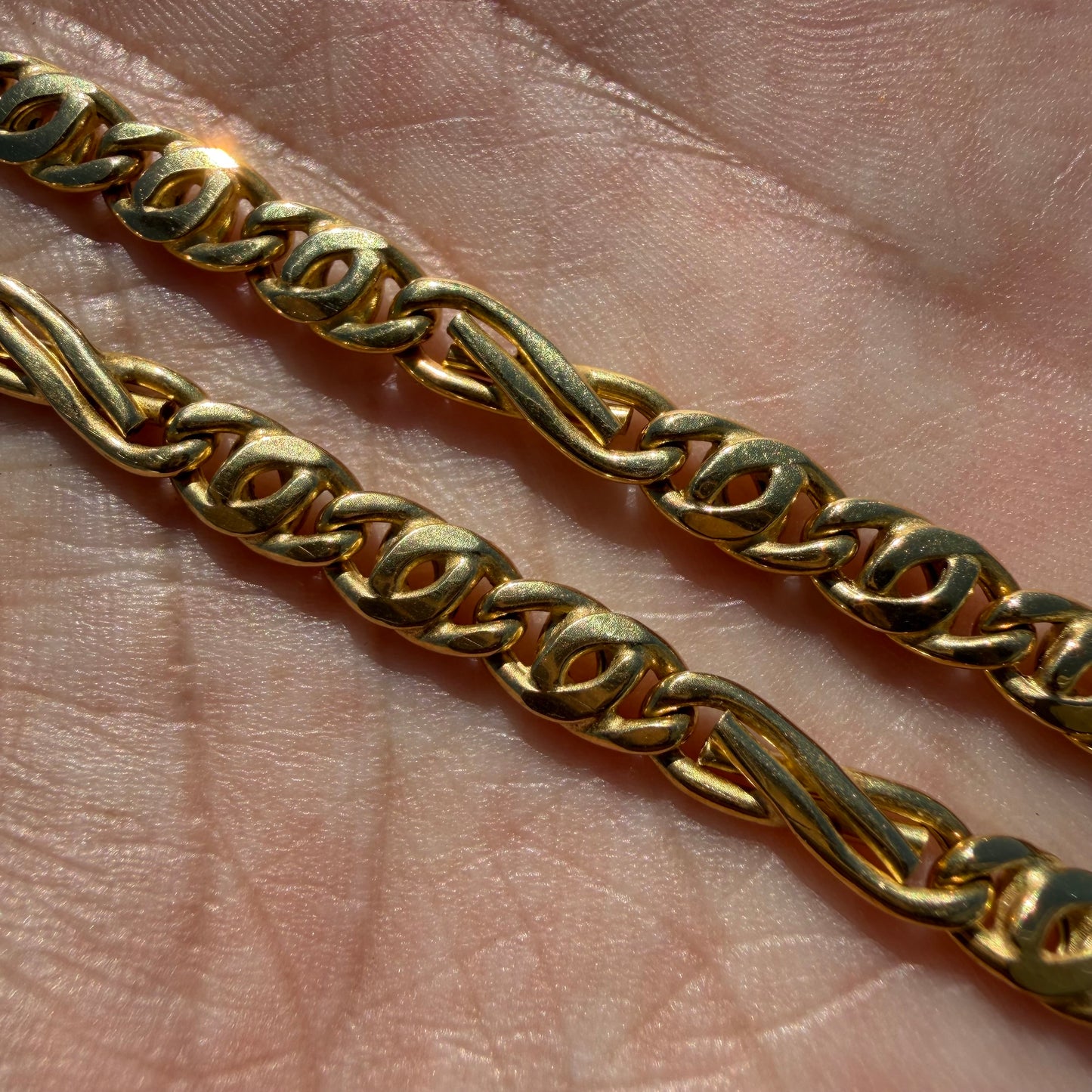 Vintage Italian Designer 18k Yellow Gold Tony Soprano Style Mariner Link Necklace (24”)
