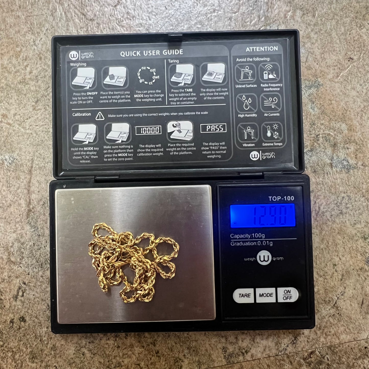 Vintage Solid 14k DiamondCut Rope Chain Necklace (21”)